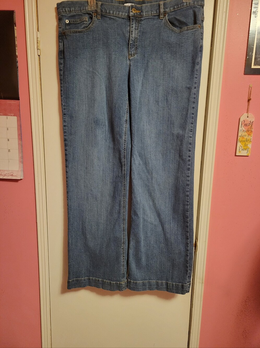 liz & co. Women's Medium Blue Wide Leg Jeans